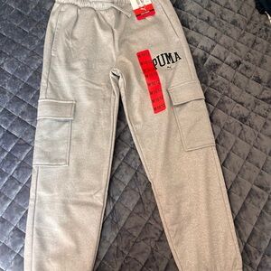 Puma Light Gray Cargo Joggers
